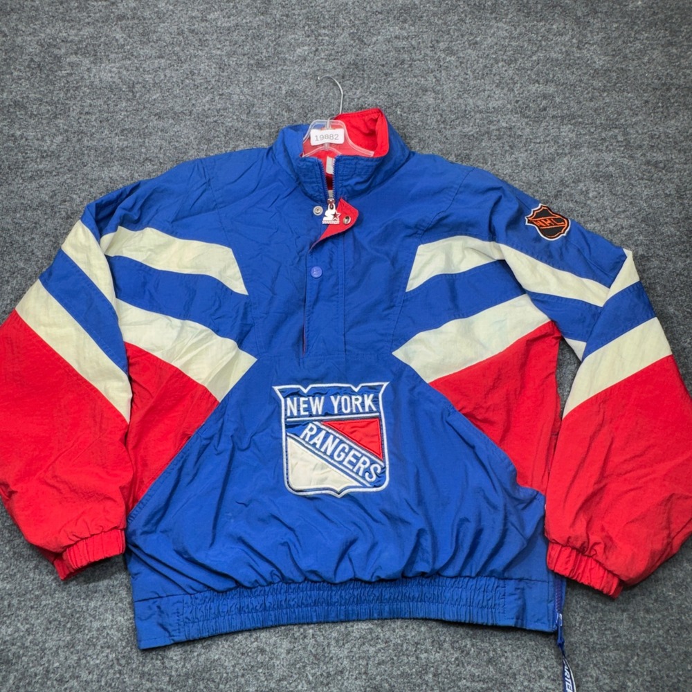 Vintage New York Rangers Jacket Mens Large Blue Starter Center Ice NHL 90s